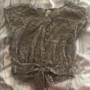 Lace crop top tee